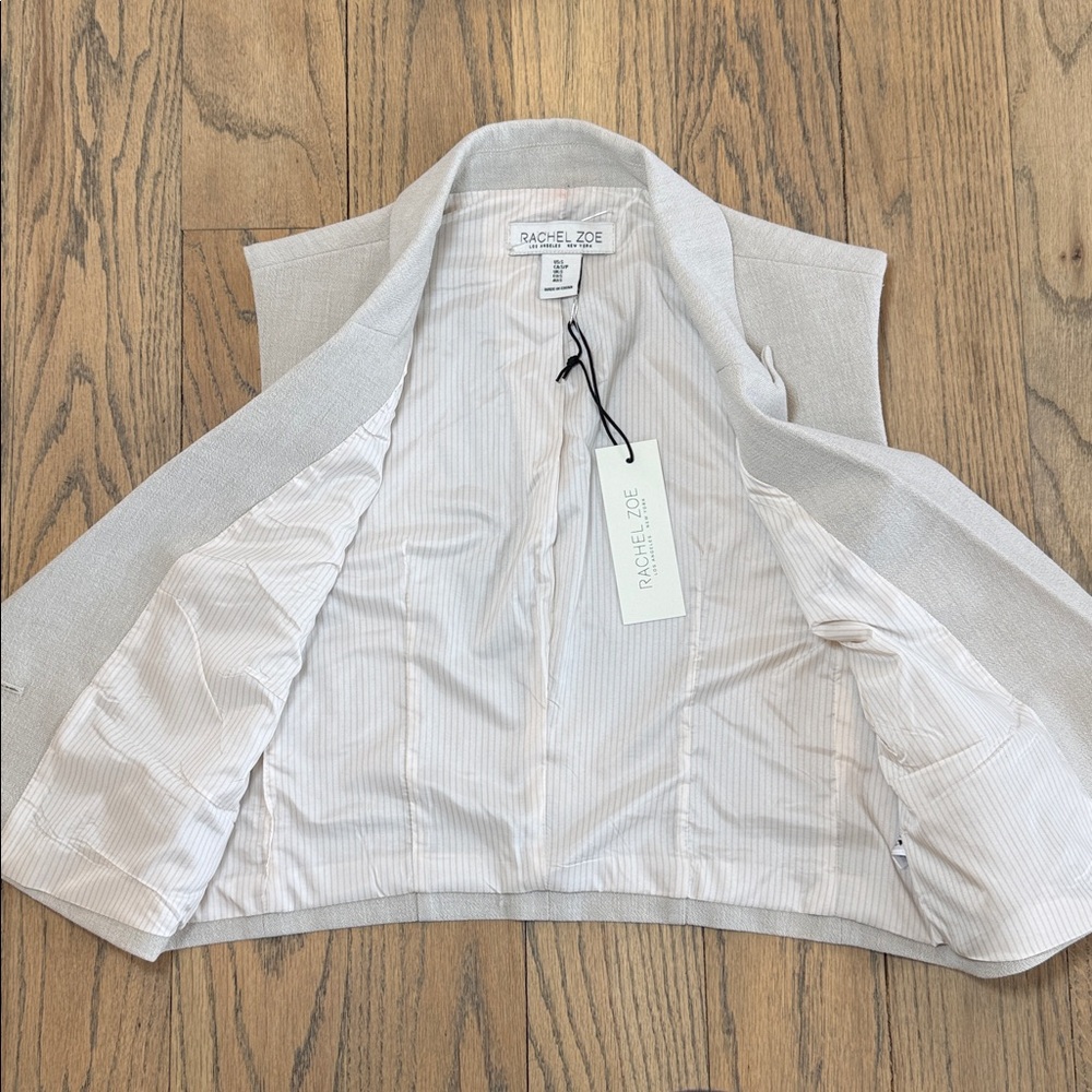 NWT Rachel Zoe Women’s Linen Blend Button Front Vest Size Small - Picture 7 of 9